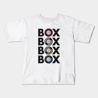 Box Box Box Box F1 Tyres Compound Design Kids T-Shirt